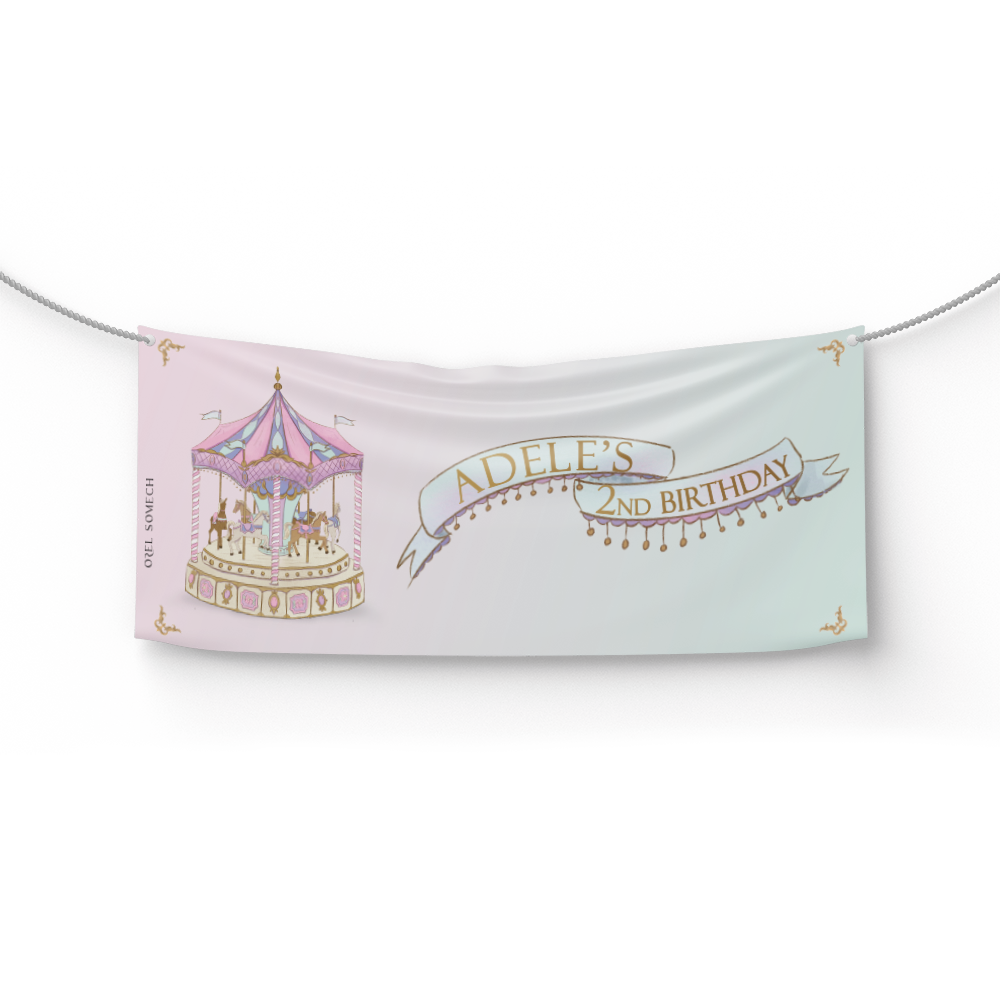 שלט דגם קרוסלה ורוד