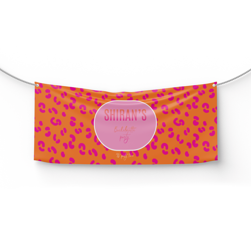 שלט דגם מנומר ורוד כתום