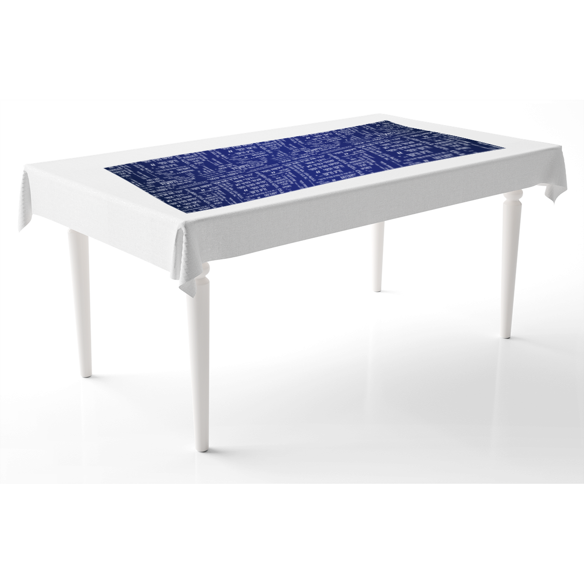 ראנר לשולחן דגם גיאומטרי כחול זהב