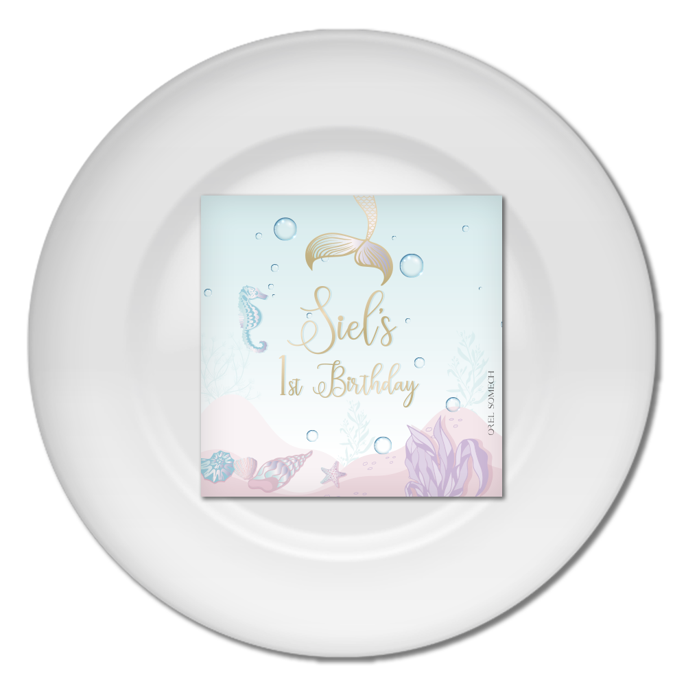 דף מיתוג לצלחת דגם מצולות הים